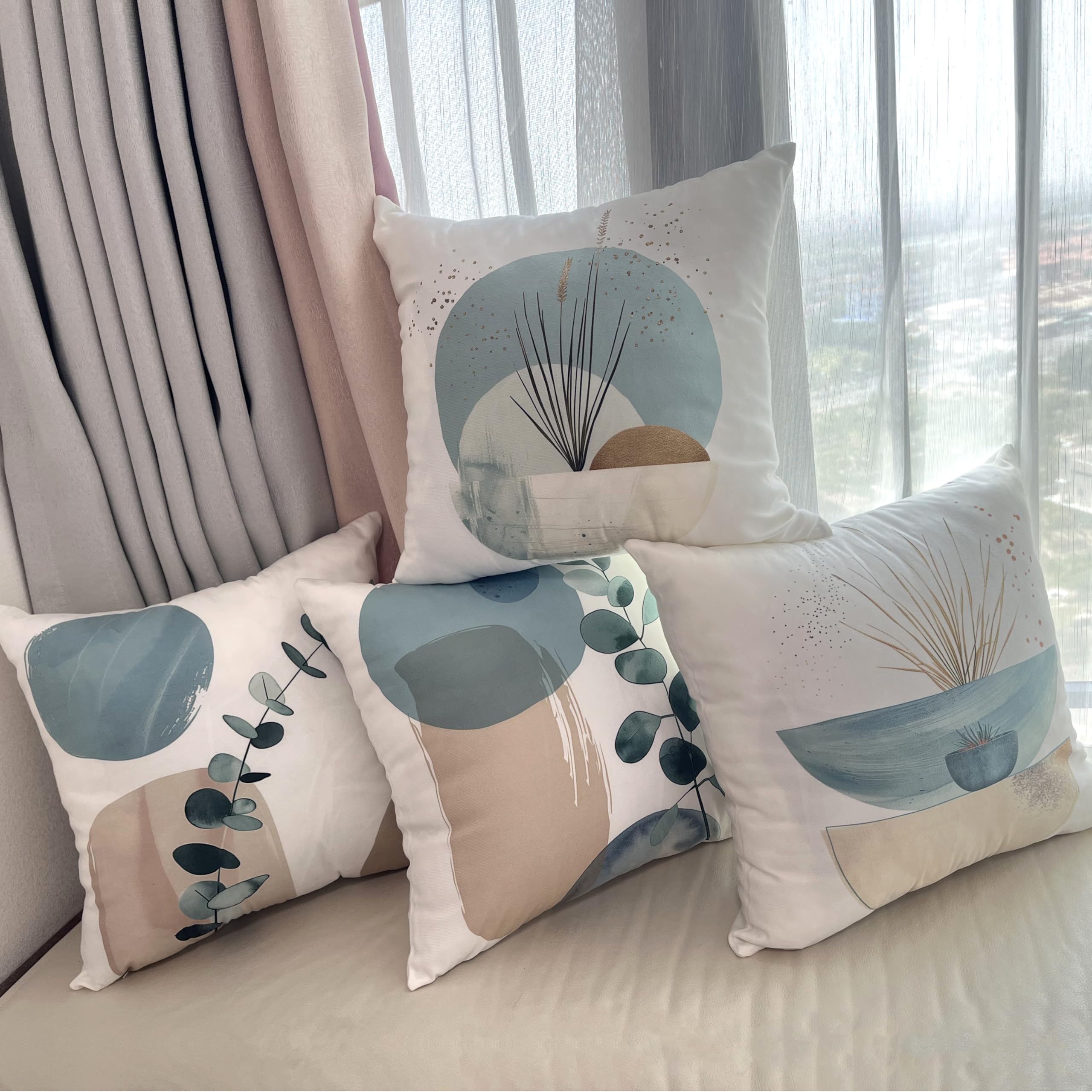 Set 4 Federe Cuscini Divano 45x45cm In Velluto - Con Cerniera Nascosta, Per Soggiorno E Camera - Foto 3