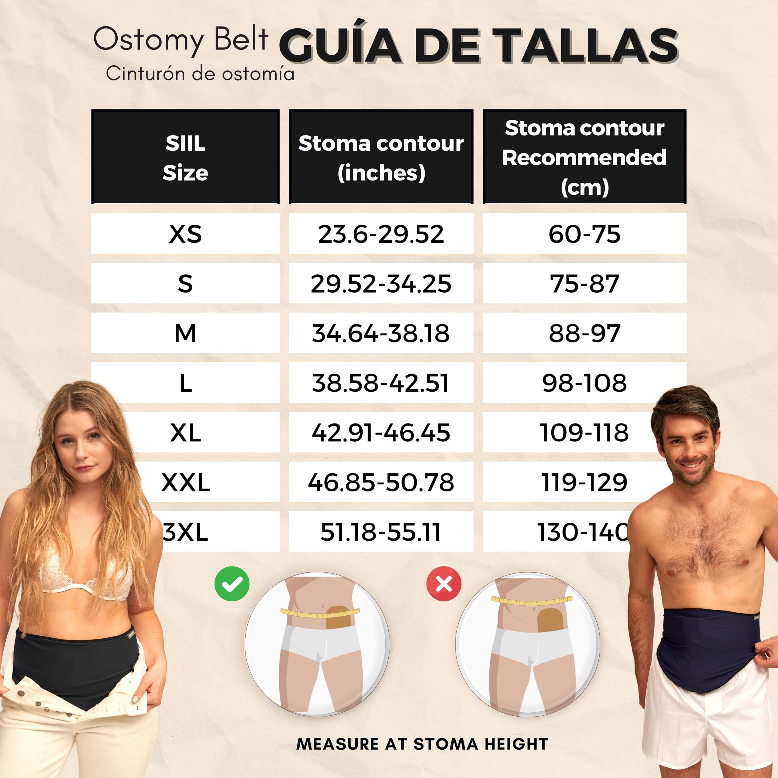 SIIL Cinturón de Ostomía Negro | Cinturón de Soporte de Ostomía | Deporte y Natación | X-Large