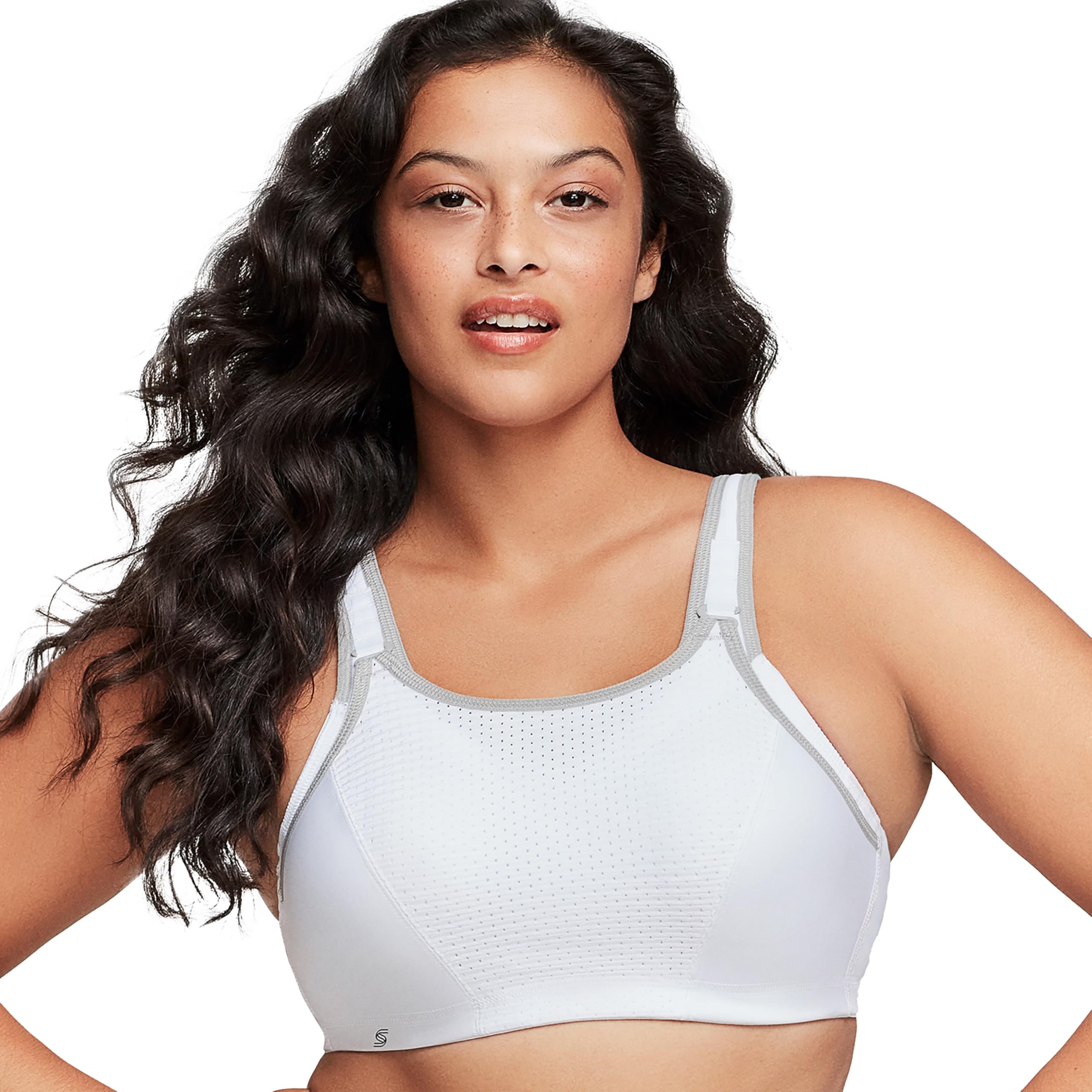 Glamorise Damen Verstellbarer Wonderwire-Hochleistungs-Sport-BH, Grau, 100B