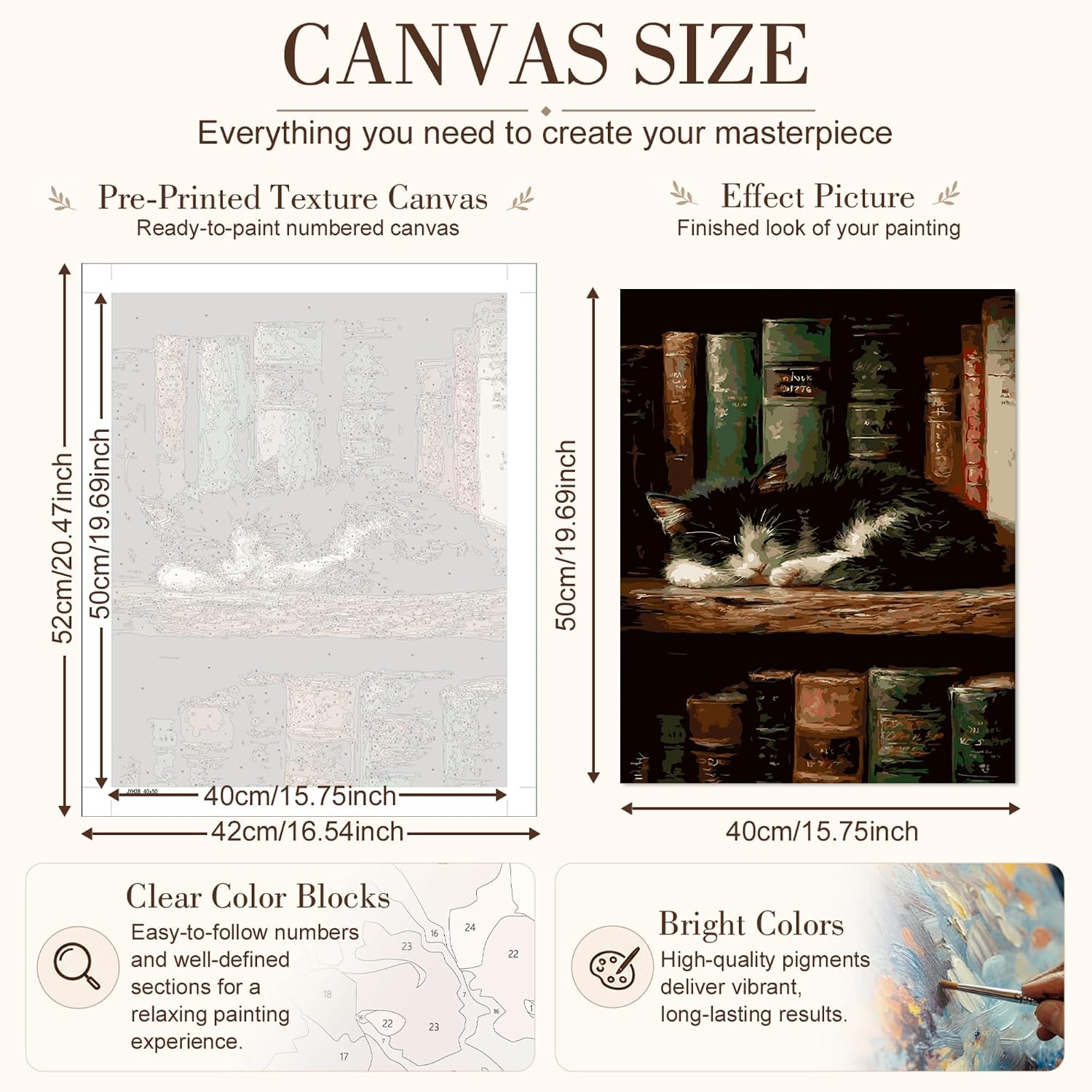 TELMOXA Cat Paint by Numbers Kit for Adults, 16x16 in image 3