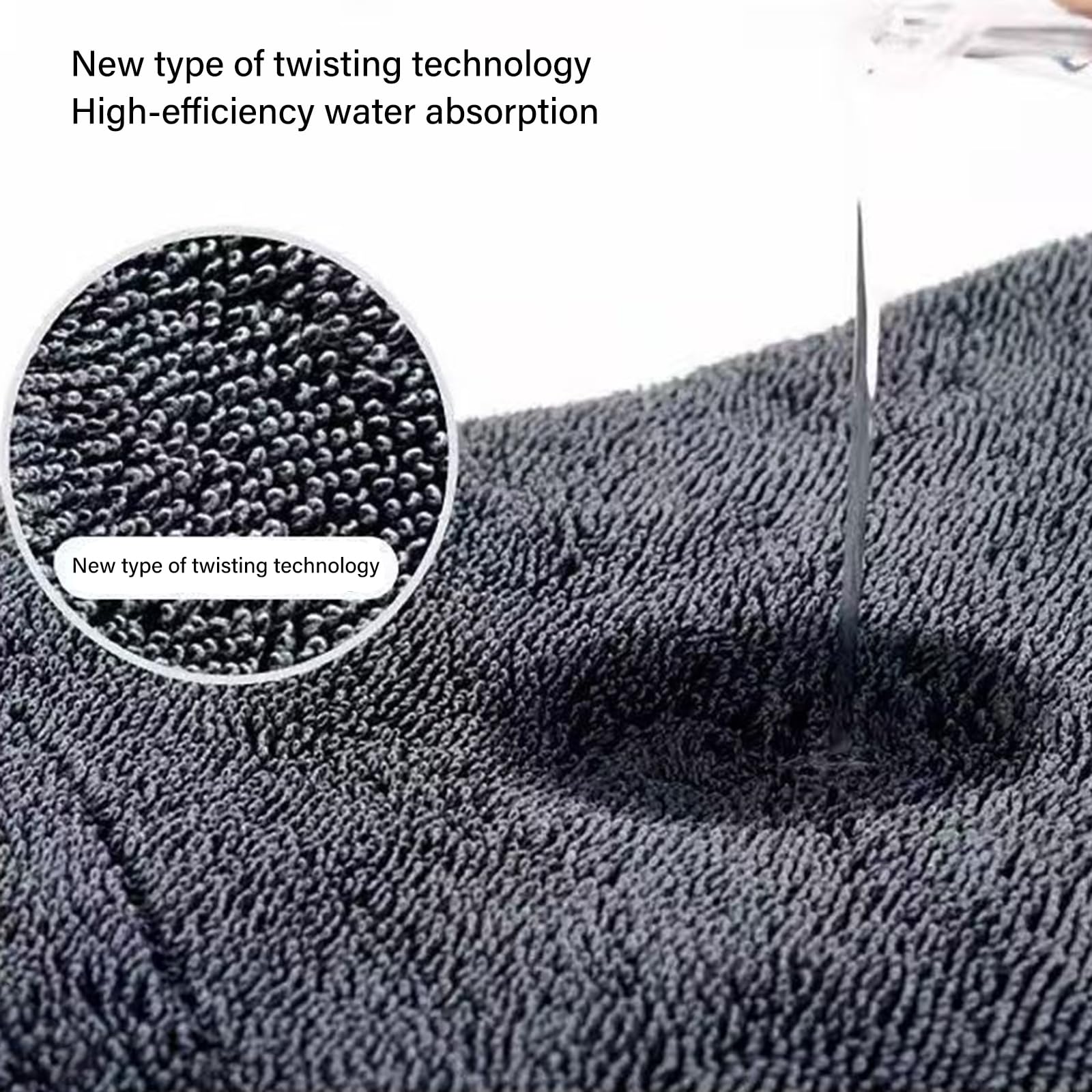 Toalla de limpieza de coche resistente, 3 L, absorción de agua, sin costuras, para lavado de vehículos, uso profesional, toalla de microfibra de alta absorción