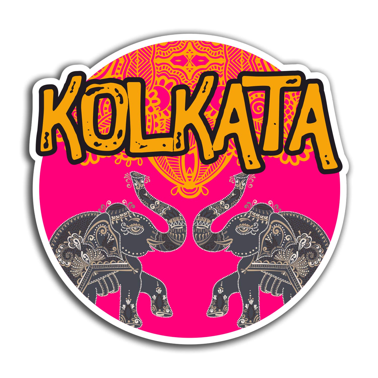 2 x 10cm Kolkata Indian Vinyl Stickers - Travel Sticker Laptop Luggage #23324 (10cm Wide)