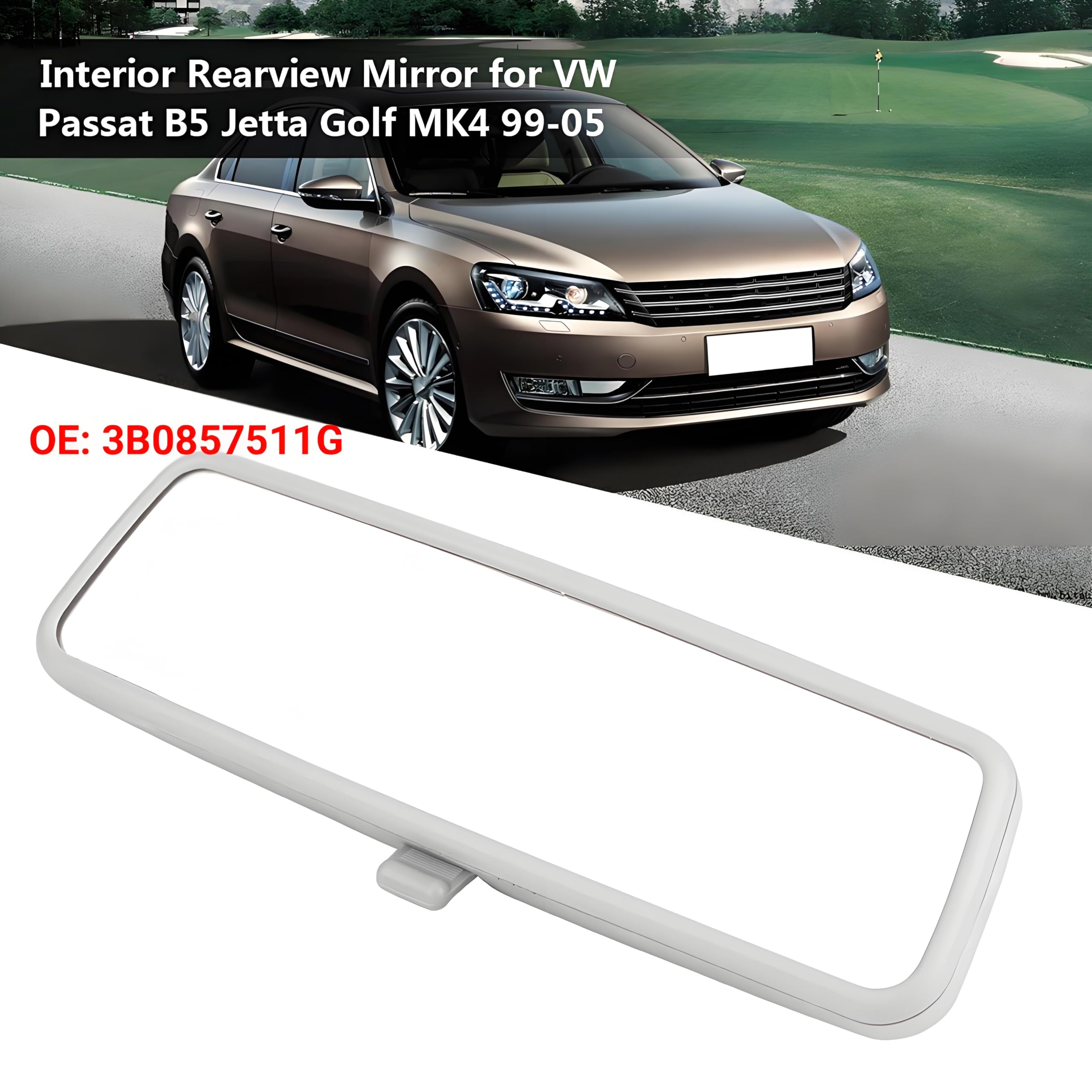 Specchietto retrovisore interno, specchietto retrovisore antiriflesso, specchietto retrovisore interno auto per Passat B5 Jetta Golf MK4 99-05 3B0857511G(Grigio)