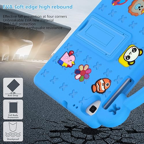 Miniatura 6 de Funda para niños para Lenovo Tab P11 Pro Gen 2Lenovo Pad Pro 2022 de 11.2 pulgadas, ligera, flexible a prueba de golpes, con mango plegable para Tab