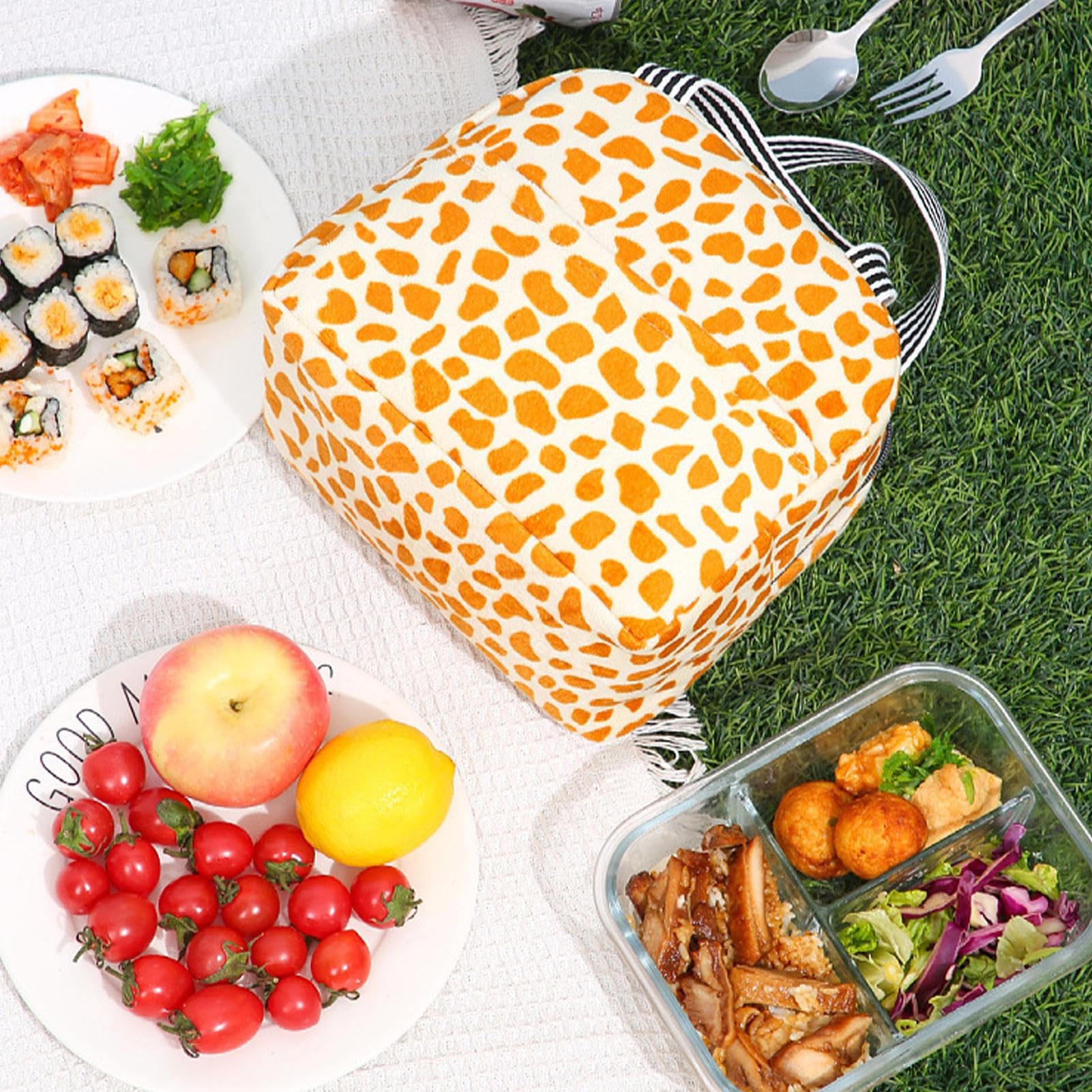 Borsa termica per il pranzo, con stampa animalier maculata leopardata marrone nero borsa termica resistente borsa termica riutilizzabile