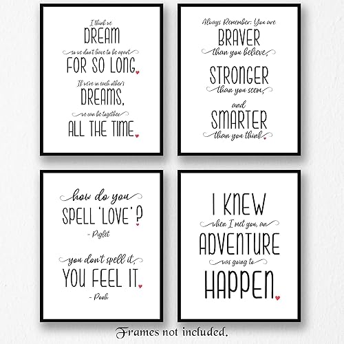 Miniatura 6 de Inspirational Winnie Pooh Quote Prints, 4 (8x10) Unframed Photos, Wall Art Decor Gifts Under 20 for Home Office Nursery School Student Teacher Coach