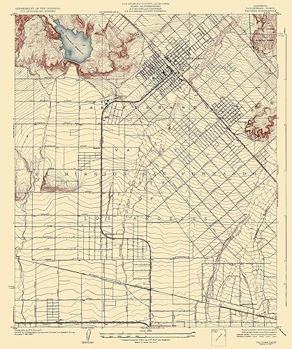 Posterazzi PDXCAPA0003SMALL Pacoima California Quad 1927 USGS - Póster, 21 x 24 pulgadas, multicolor