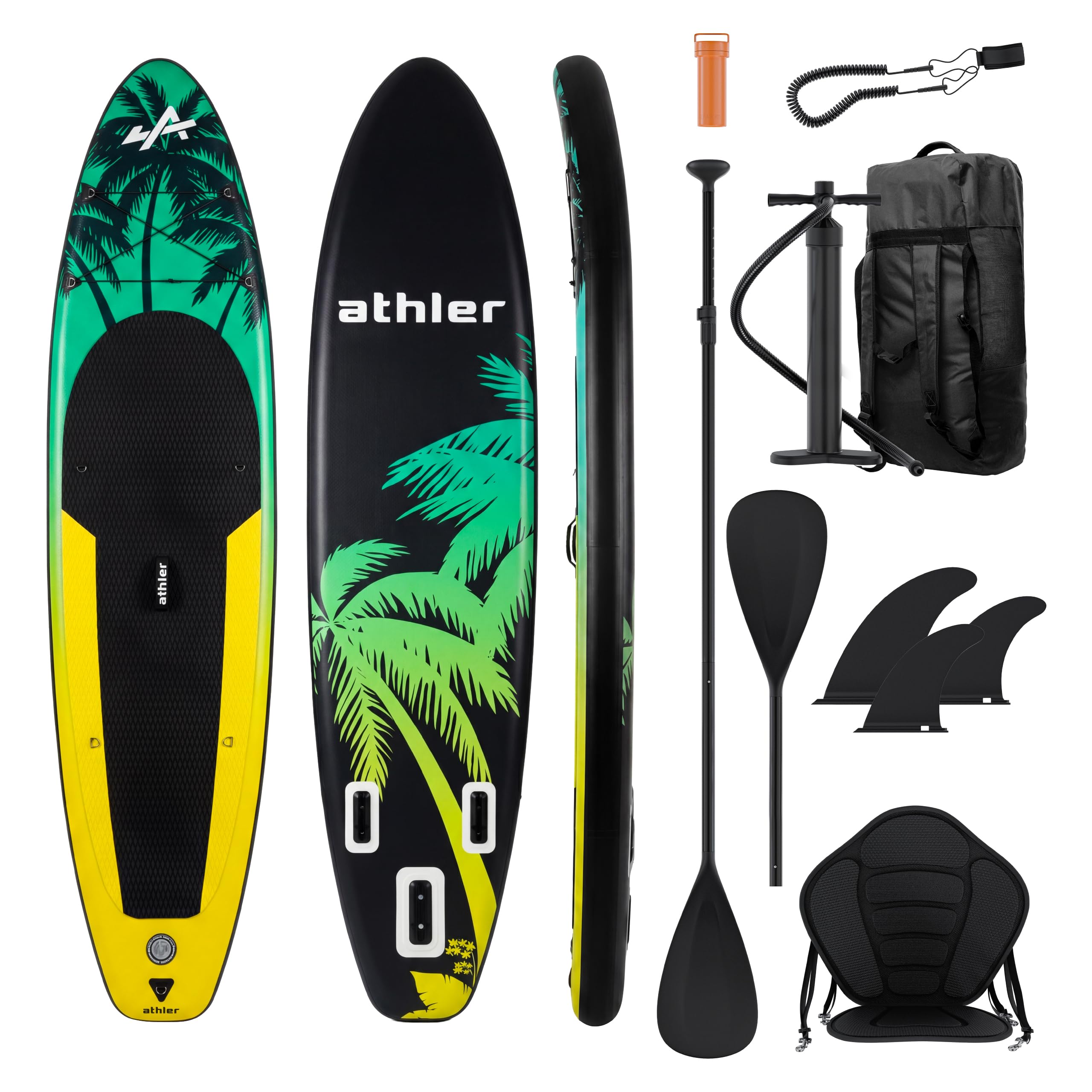 Athler Cobia 320 Stand up Paddling Board – deska SUP do 180 kg – kompletny zestaw z siedziskiem kajakowym i wiosłem 2 w 1 – 350 x 80 cm