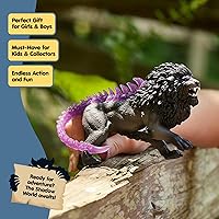 Vista 3 de Schleich Eldrador Creatures - Mythical Shadow Lion Action Figure - Highly Detailed and Realistic Figurine Toy with Transparent Tail for Boys and