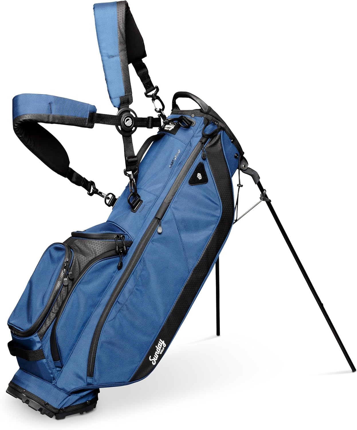 Sunday Golf Ryder Stand Bag – Lightweight 4.9 lb Full-Size 14-Club Golf Bag with 5-Way Divider, Frosty Insulated Pocket & Water-Resistant Zippers