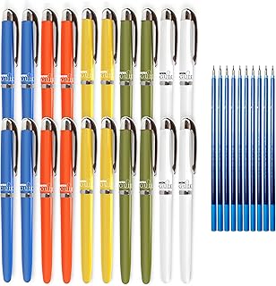 WIN Guide Ball Pens | 20 Blue Ink Pens and 10 Refills | Premium Pens with Stylish Metallic Clip | 0.6 mm Tip | Smooth Writing | Students and Exams | School, Office & Corporate Use | Stick Pens Set