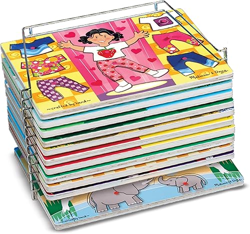 Miniatura 5 de Rejilla de alambre para almacenamiento de rompecabezas Melissa  Doug capacidad para hasta 12 rompecabezas