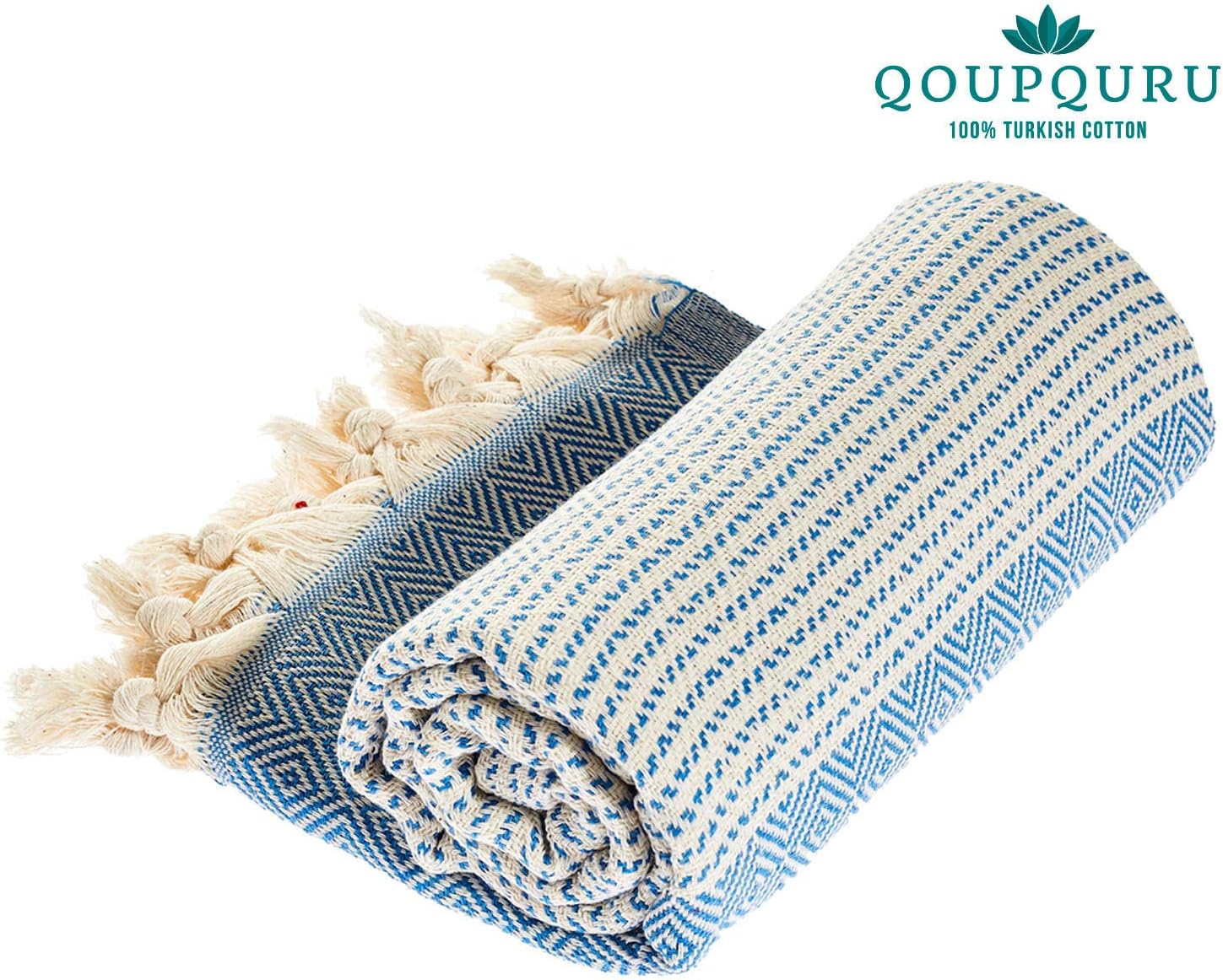 2 Pack Oversized Luxury Turkish Beach Towel (40 x 70) - Prewashed for Soft Feel, 100% Cotton - Quick Dry Boho Beach Towels - Unique Turkish Towels for Travel with Trendy Colors
