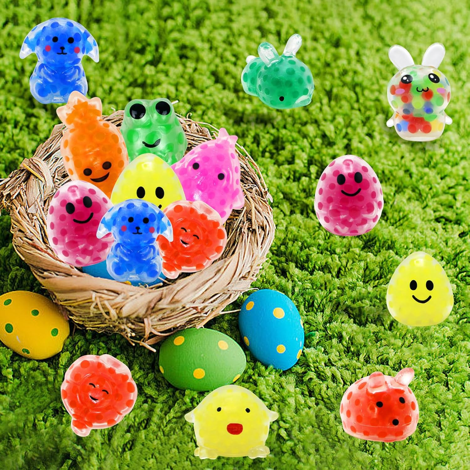 24 PCS Easter Mini Balls Easter Basket Stuffers Easter Egg Fillers Gifts Party Favors