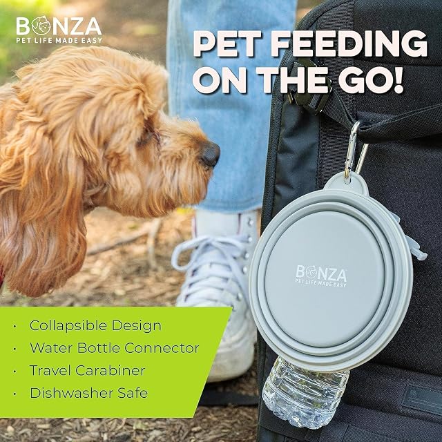Foto 2 de 8 de Bonza Cuencos Plegables para Perros, pequeños Accesorios de Viaje para Perros