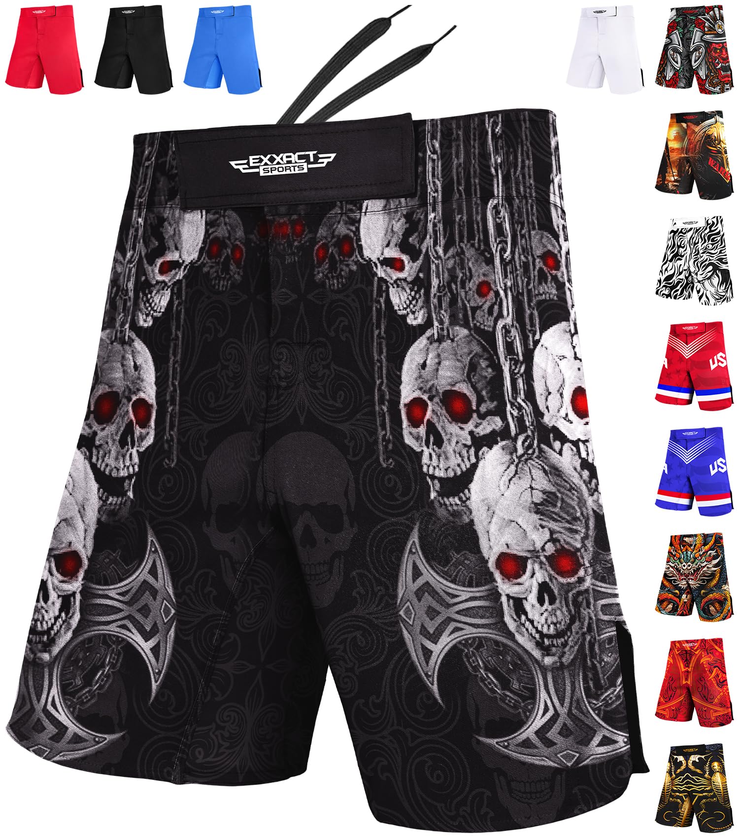 Exxact SportsPro MMA Shorts, No-Gi BJJ Jiu Jitsu Shorts for Men, Boxing, UFC, Cross Training, Kickboxing & Grappling Shorts.