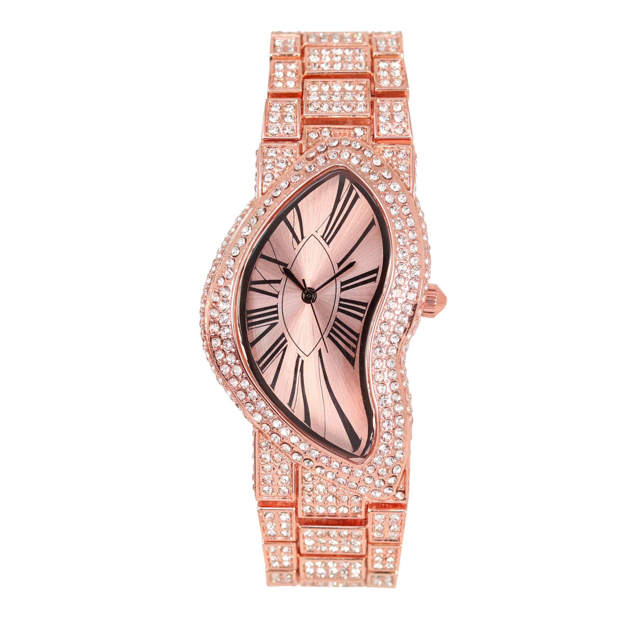 Orologio analogico da uomo completamente ghiacciato da 30 mm con quadrante asimmetrico – Damond's – Design elegante tempestato, orologio elegante regalo per lui