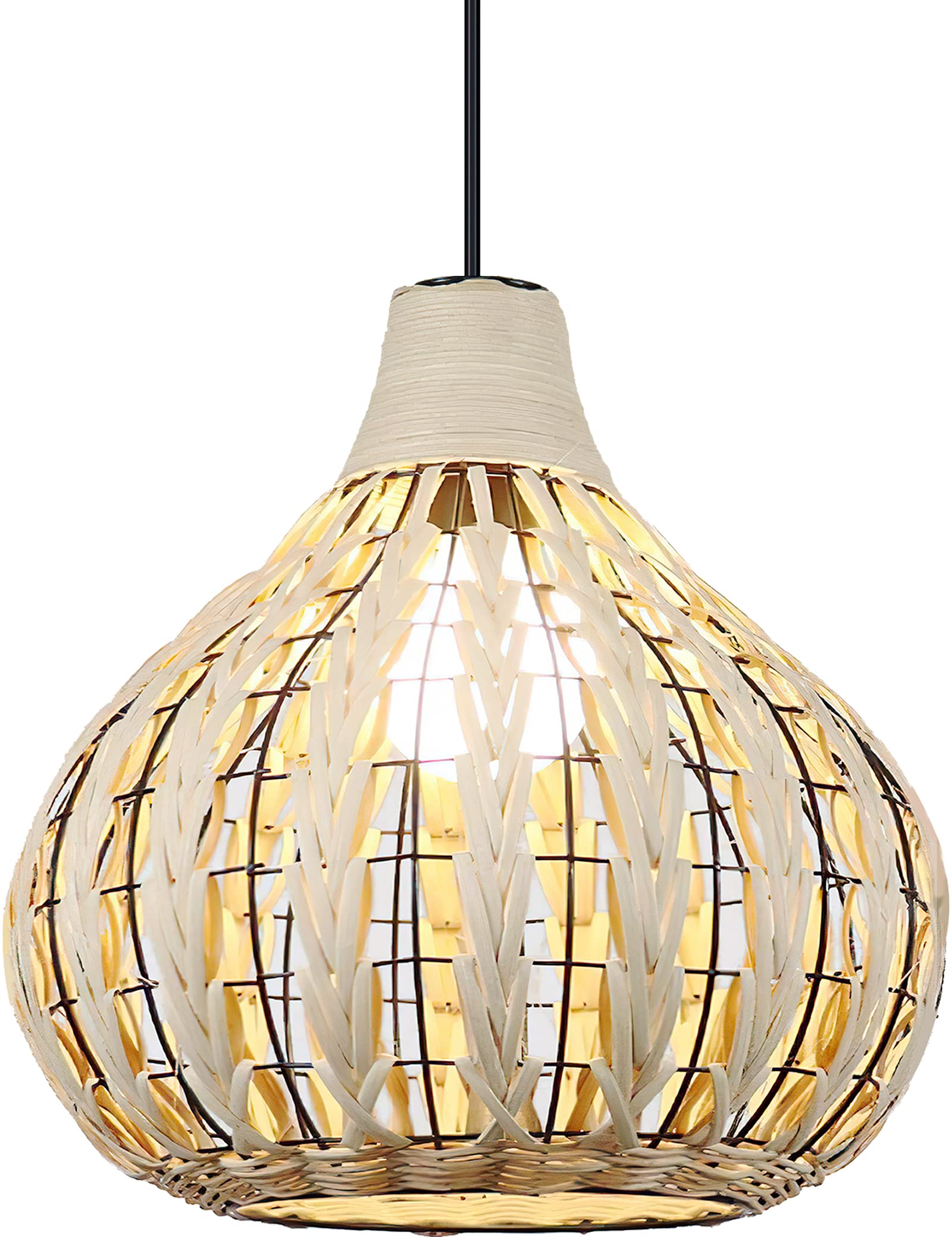 Bagood Rattan Lampshade Natural Bamboo Chandelier Handmade Rattan