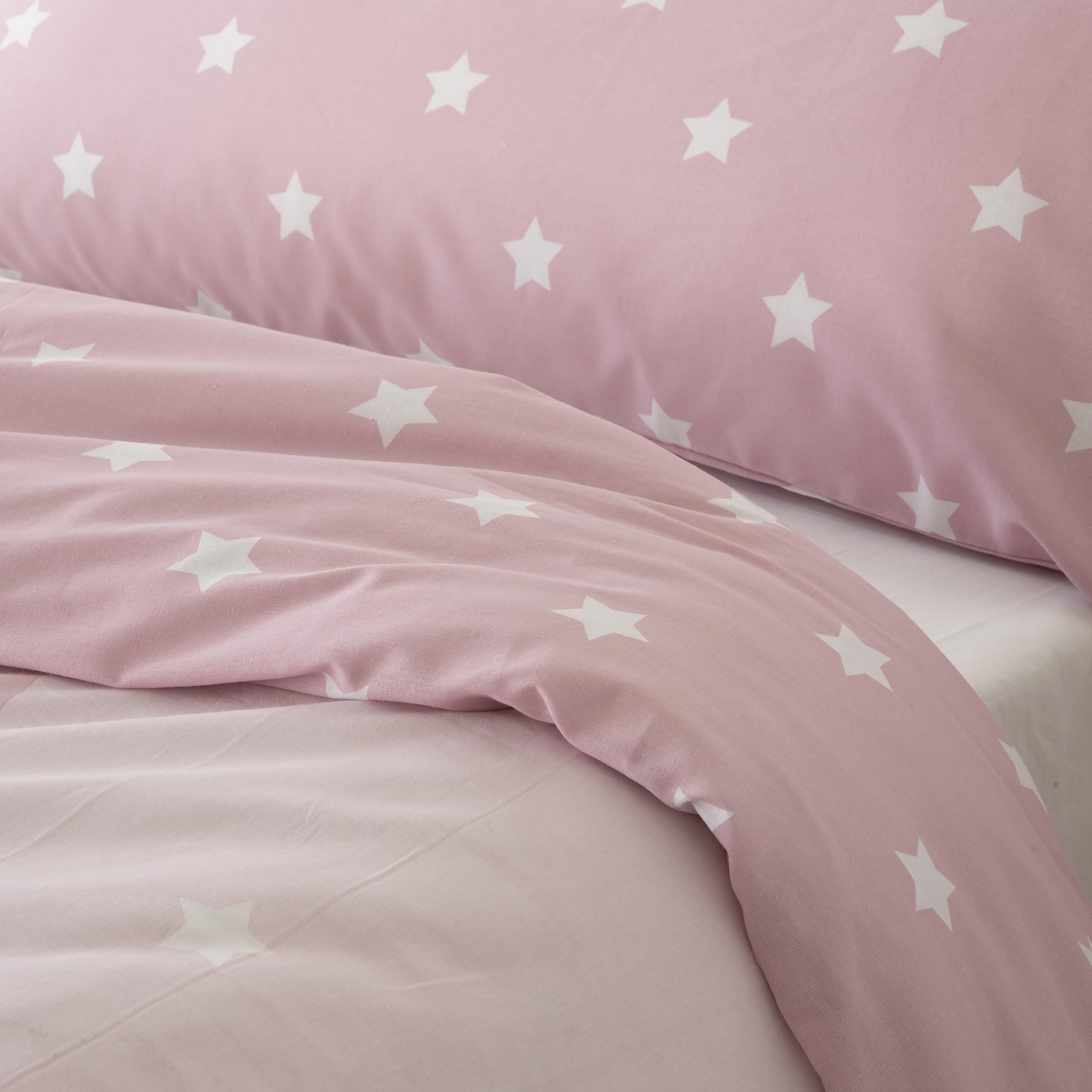 COTTON ARTean Funda Nórdica Infantil Cama 90 Algodón poliéster Katua Rosa | Incluye 2 piezas: F. Edredón 150x220 +1 F.de Almohada Cierre Botones.Certificado OEKO-TEX