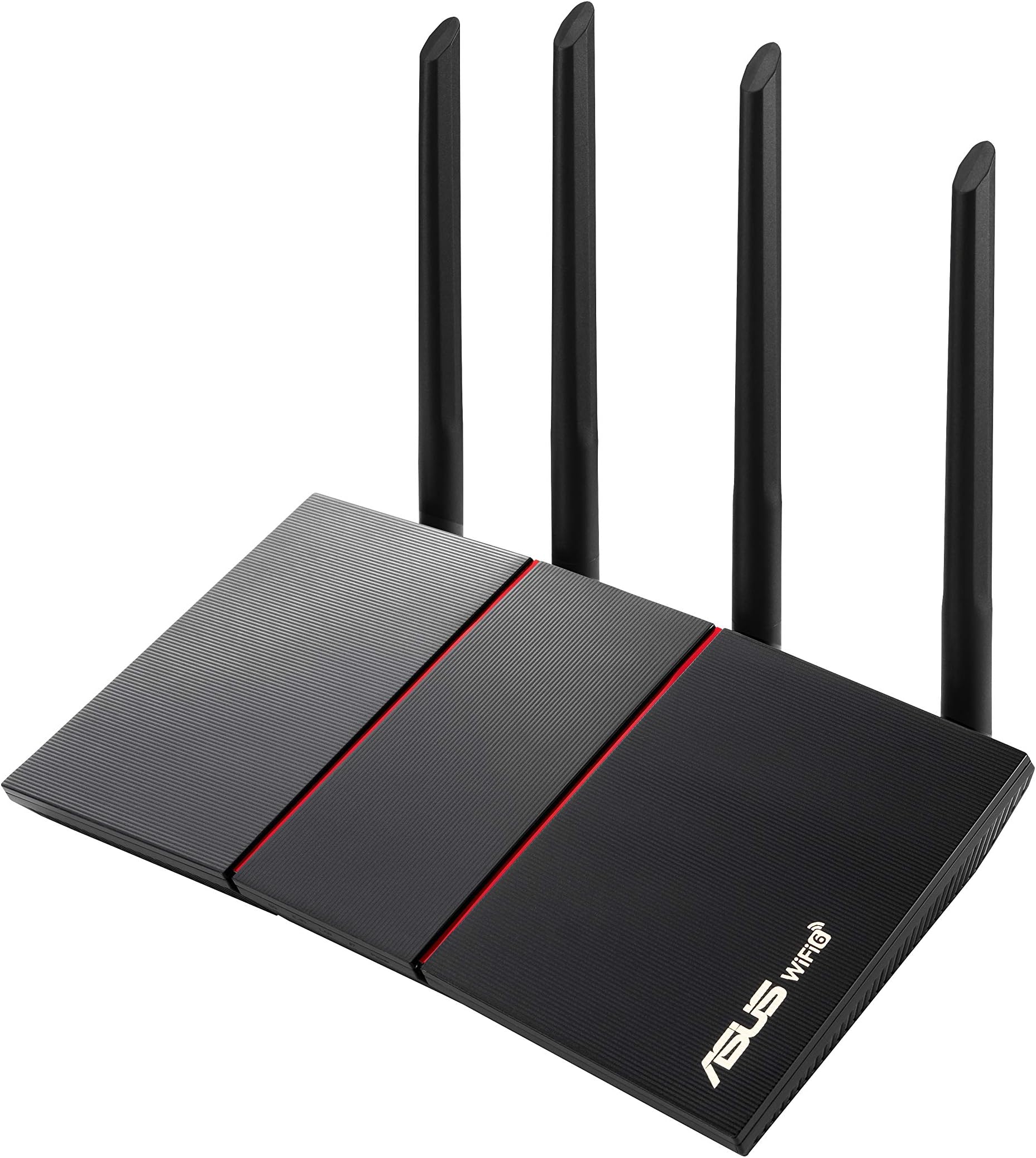 ASUS RT AX55, AX1800 Dual Band WiFi 6 802.11ax Router Supporting MU MIMO and OFDMA Technology, black, 1 PACK