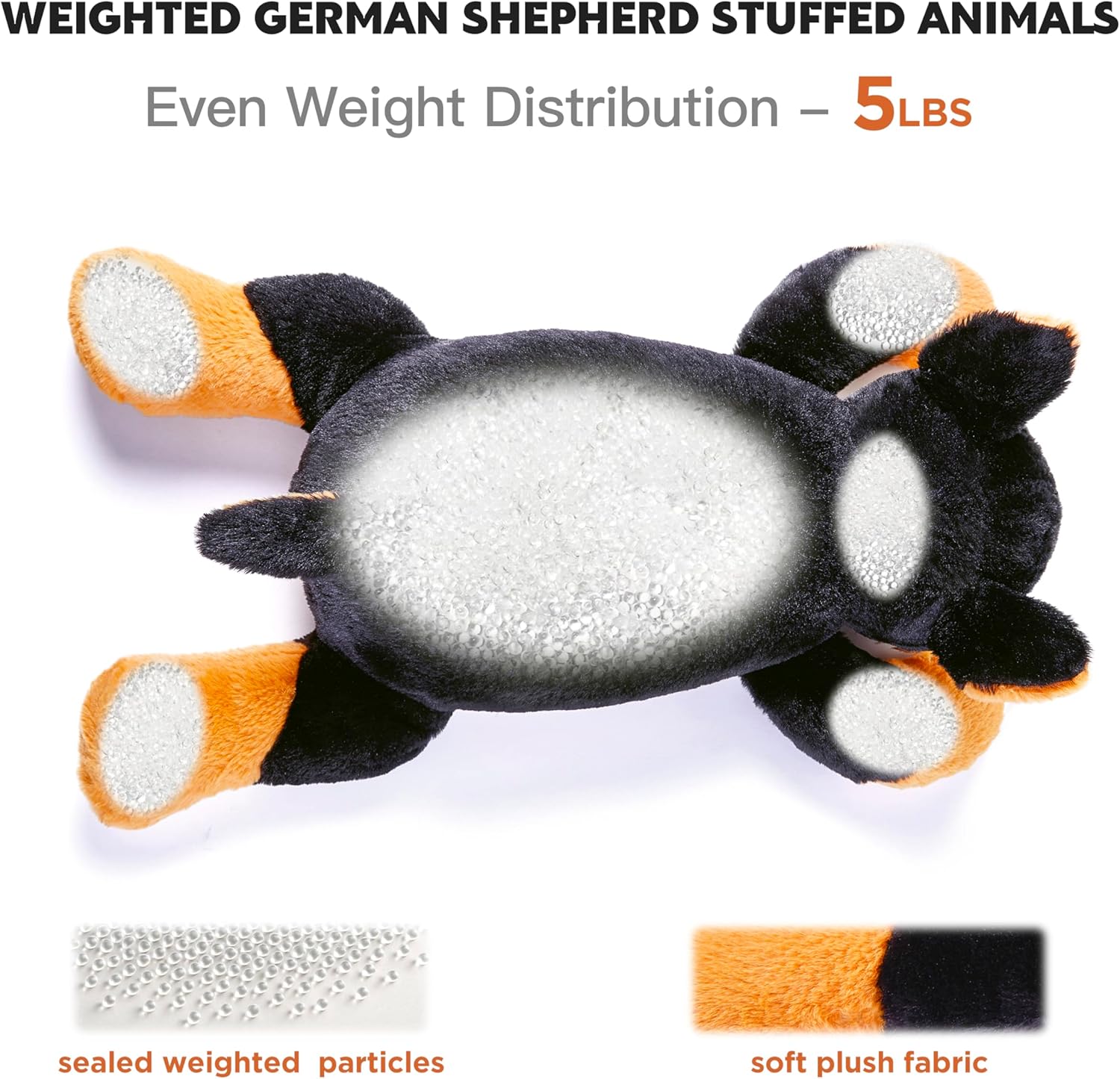 IKASA 5lbs Weighted Stuffed Animal German Shepherd Dog,26 inches Plush Toy Giant Large Big Jumbo Soft Puppy,Huge Size Cute Plushie,Gift for Kids - Image 7