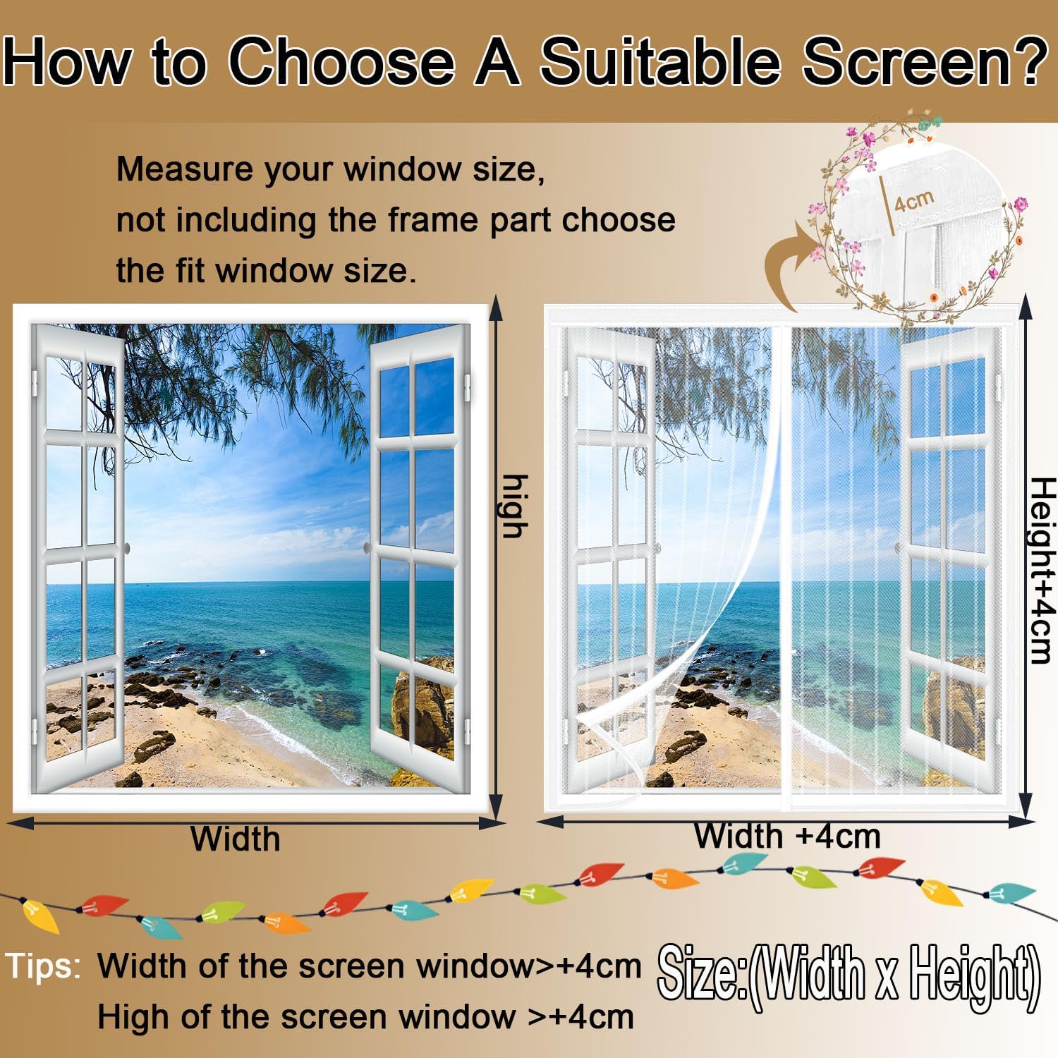 Magnetic Window Mosquito Net, Magnetic Mosquito Net Door, Magnetic Mosquito Net for Windows, Automatically Closes and Easy to Install, Anti-Mosquito Window Screen