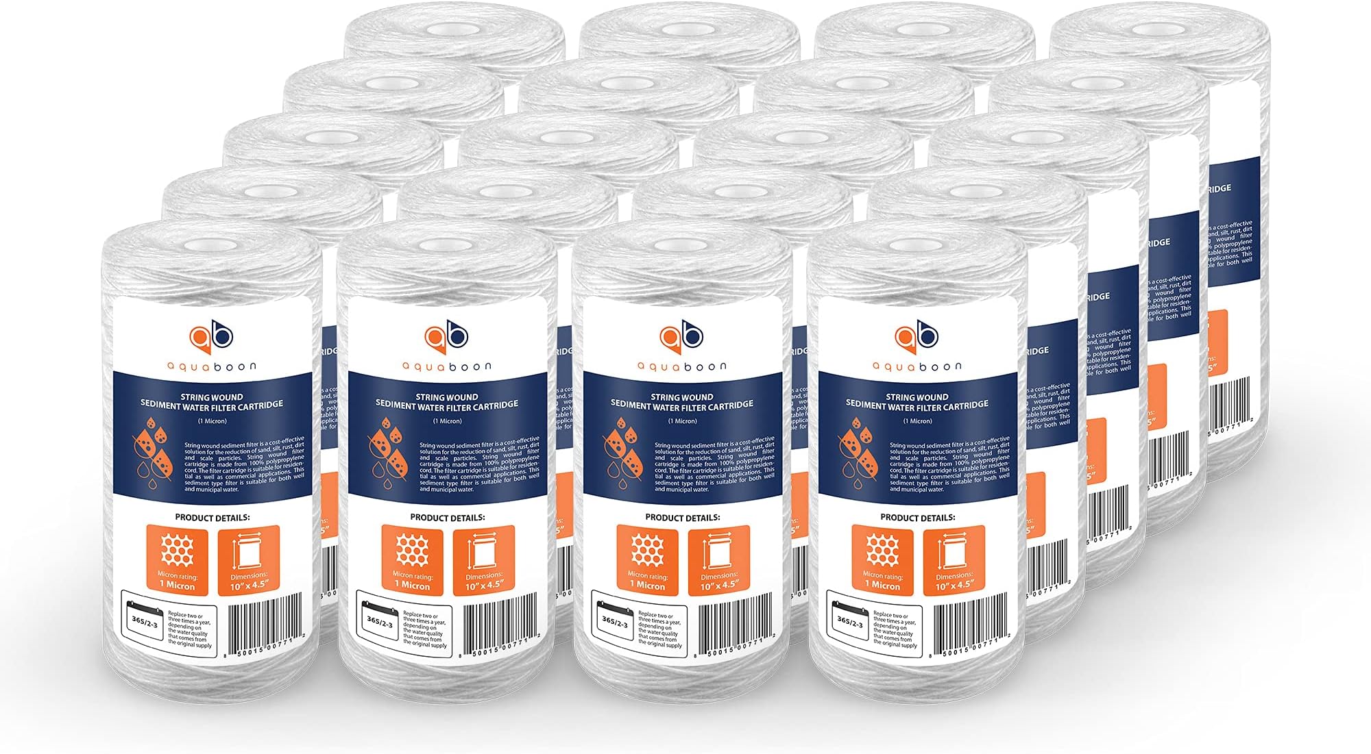 Buy Aquaboon 1-Pack Of 5 Icron 10 String Wound Sedient Water Filter - View #10