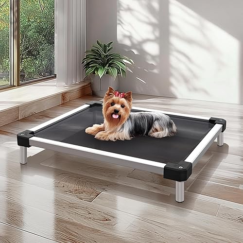 FXW TitanNest - Cama elevada refrescante a prueba de masticación para perros, cuna elevada lavable para uso en exteriorescampamentosinteriores, cama