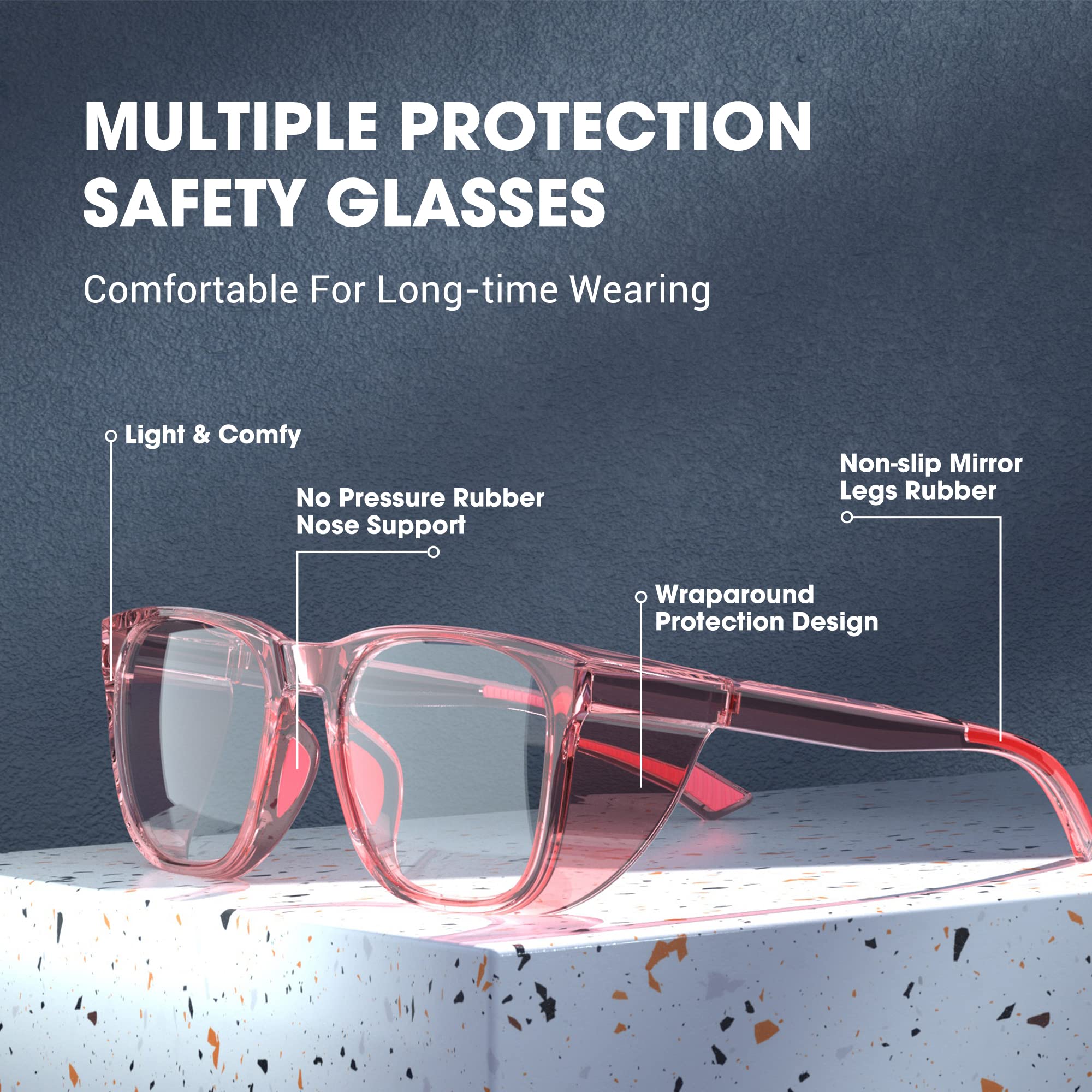 Schutzbrille, Anti-Beschlag-Augenschutz, kratzfest, blaues Licht, blockierende Brille für Damen und Herren