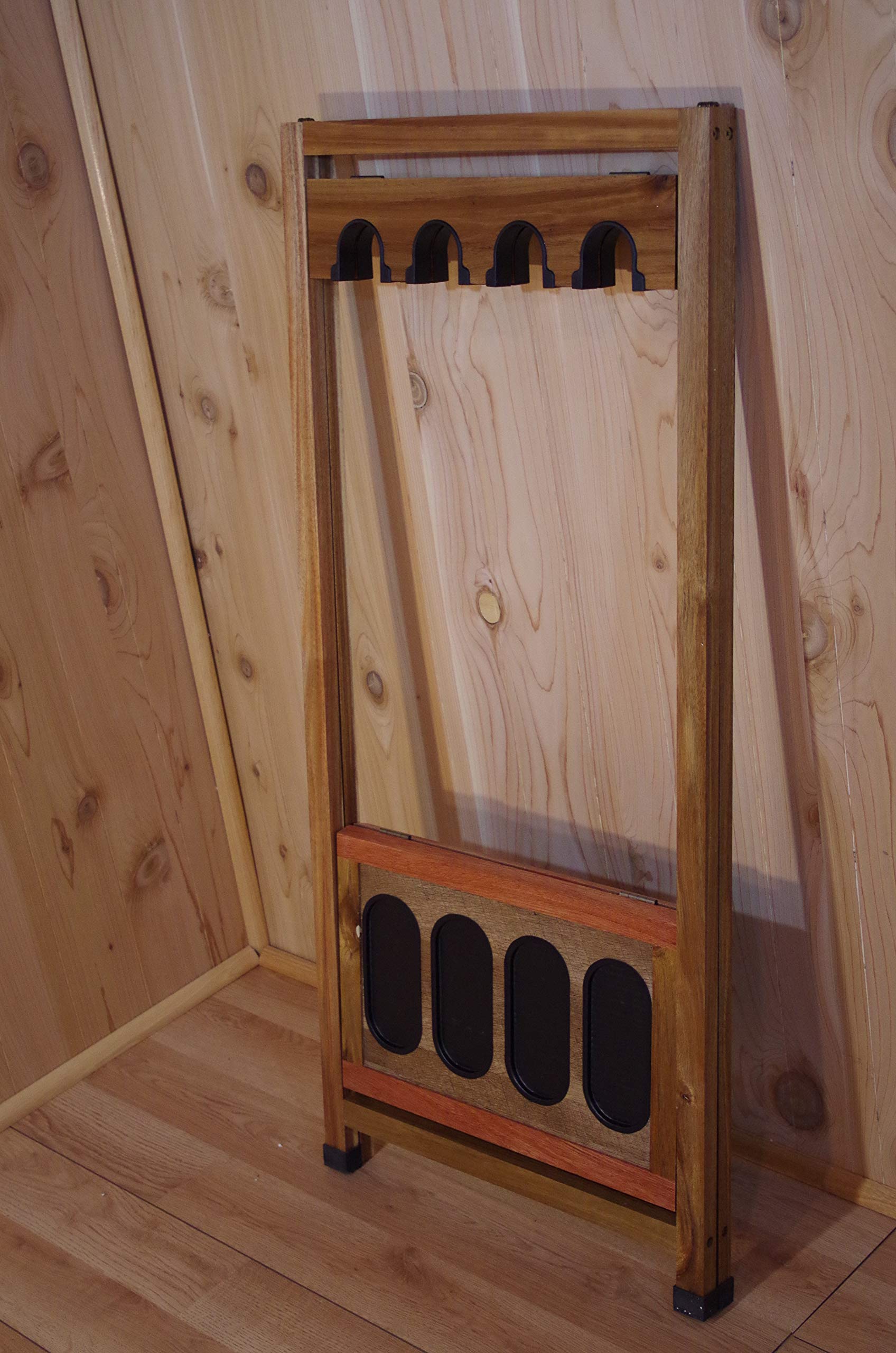 Old Cedar Outfitters Lacquered Real Hard Wood 8 Capacity Folding Rifle and Gun Rack