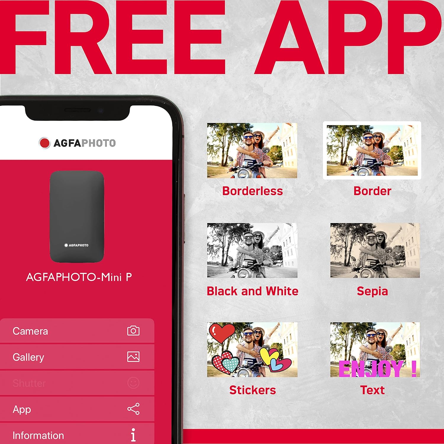 Screenshot of AgfaPhoto Realipix app features