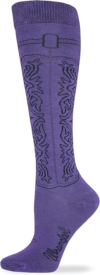 Wrangler Ladies Cowgirl Boot Knee High Socks 3 Pair Pack, Medium