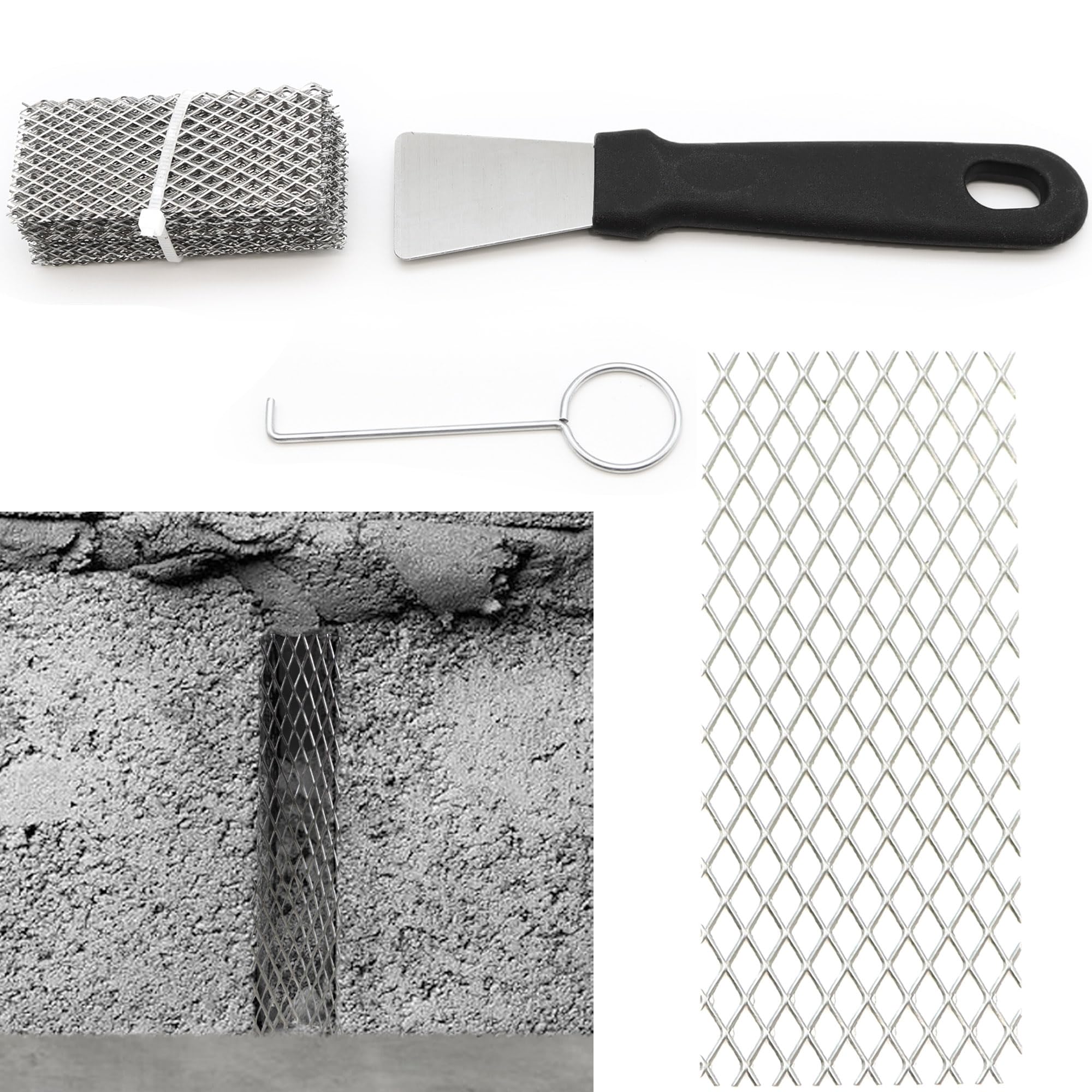 50 Pcs - Weep Hole Covers for Brick Walls, Diamond Mesh Design with Installation and Removal Tool - Ideal Weep Hole Covers