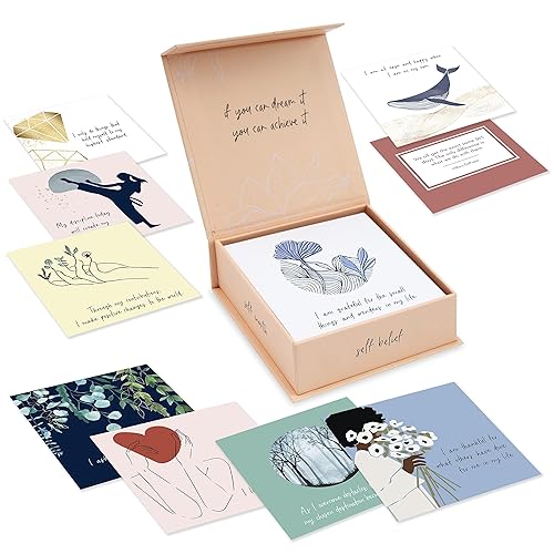 RYVE Cartes d'affirmations – 52 cartes d'affirmations positives pour femme – Affirmations quotidiennes pour femme avec citations de motivation, cartes de méditation, cartes de pleine conscience, - Cartes d'affirmation