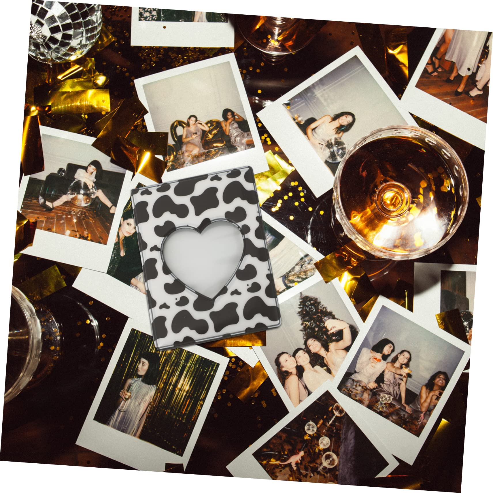 ULDIGI Love Photo Album Small Photo Album Holder 3 Inch Heart Hollow for Baby Wedding Birthday