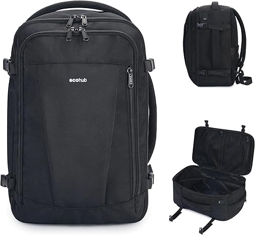 ECOHUB Ryanair Bolsa de cabina 40x20x25 Mano de viaje, Negro -, Negocios