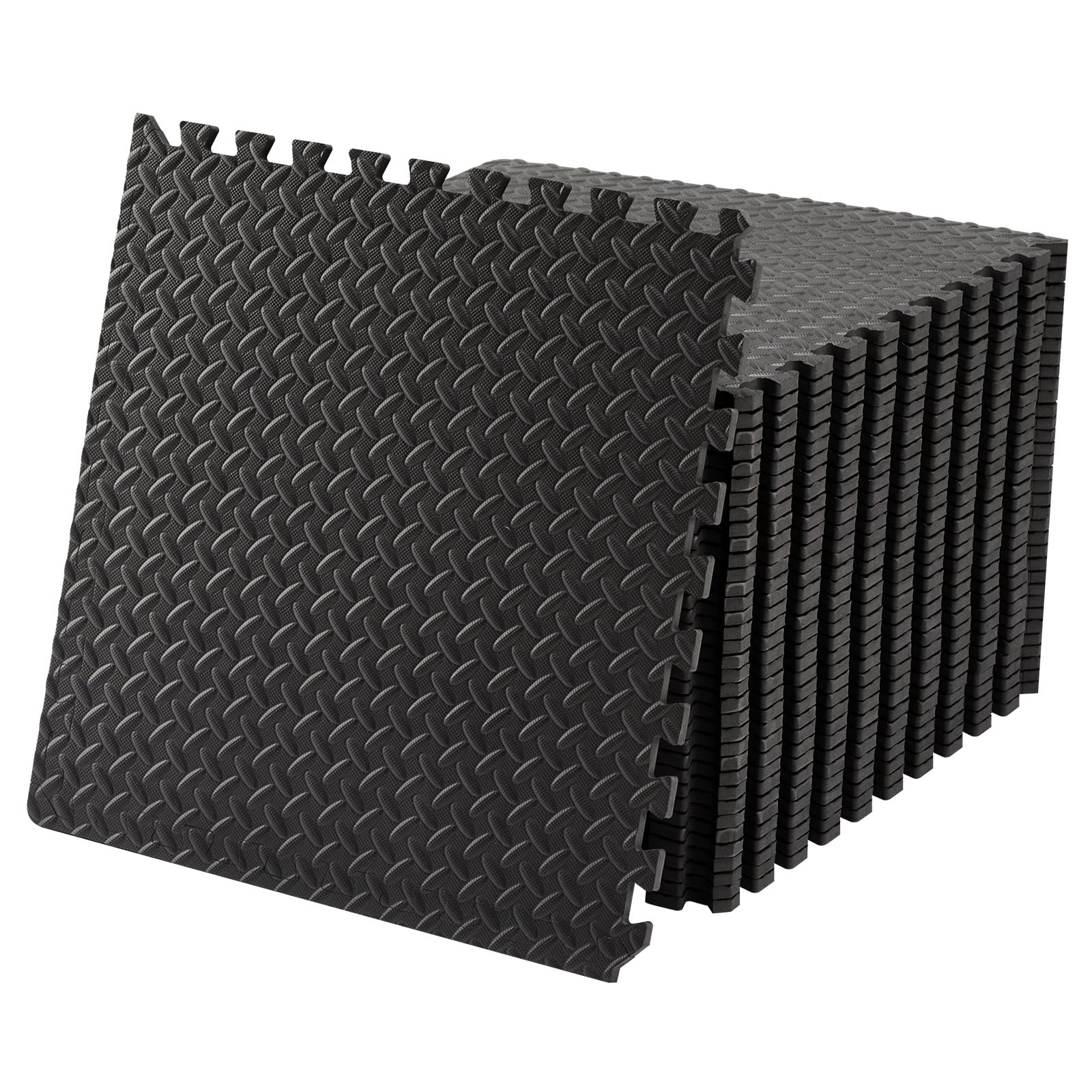 NEWBULIG Interlocking Foam Rubber Floor Tiles Gym Flooring for Home Gym Mat 24 inch Long 1 2 Inch