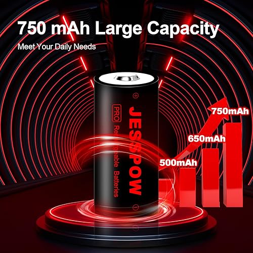 Miniatura 4 de JESSPOW Baterías recargables CR123A, paquete de 12 con cargador, baterías de litio CR123a 750mAh 3.7V para cámaras Arlo