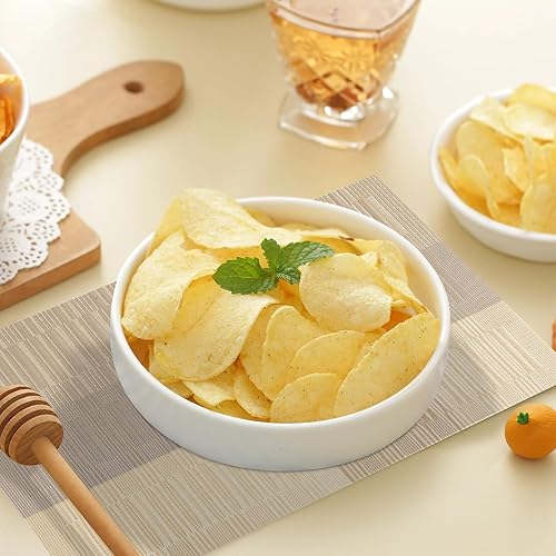 Miniatura 3 de Juego de 6 manteles individuales modernos color champán de PVC duraderos, manteles individuales tejidos de vinilo para mesa de comedor, resistentes