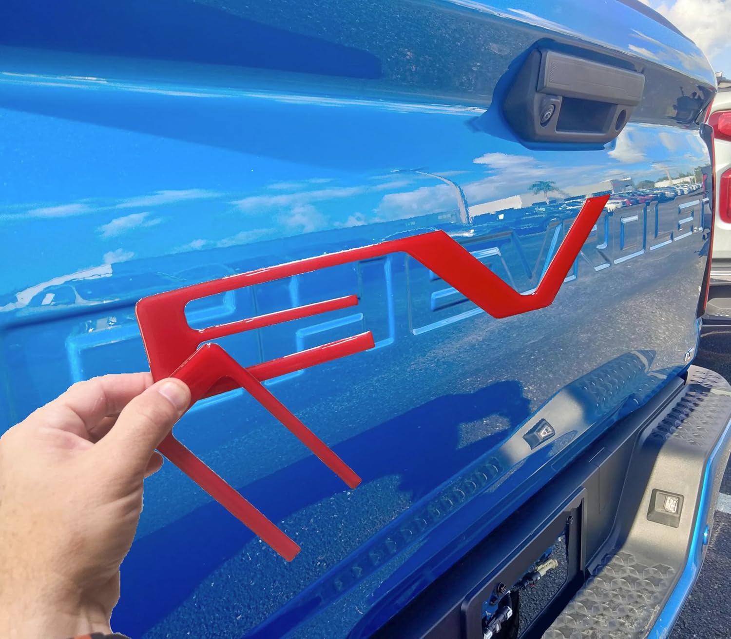 3D Domed Raised Coated Tailgate Letters Compatible with 2019 2020 2021 2022 2023 2024 2025 2026 Model US Made (US Flag)