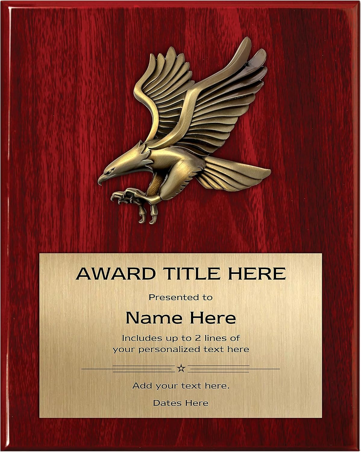 Personalized Plaque for Military - Custom Award for Retirement Gifts for Marines, Army, Navy, Airforce, National Guard and Veteran from United States USA Armed Forces - 8x10 Size