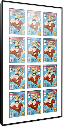 Miniatura 89 de Poster Palooza Marco de cómic con paspartú para 4 cómics de la era actual publicado después de 1985, marco de cómic negro para cómics de 6.875 x