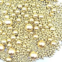 Vista 3 de Confetti de azúcar perlado comestible dorado para mezclar, tamaño para hornear, decoraciones de pastel comestibles, toppers para cupcakes
