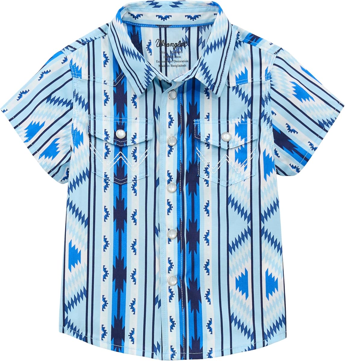 Wrangler Camisa azteca a presión azul para niño
