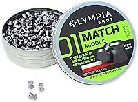 Vista 1 de Olympia Shot Air Gun Pellets .177 Caliber, .22 Caliber, .25 Caliber Domed, Pointed, Flat Wadcutter Heads Various Weights for Target Shooting