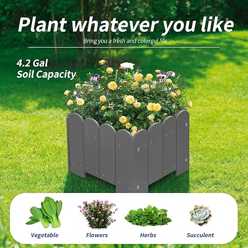 Miniatura 4 de Caja de flores para exteriores, maceta decorativa de 12.6 pulgadas para verduras, flores, hierbas, frutas, cultivo de frutas, macetas de polietileno