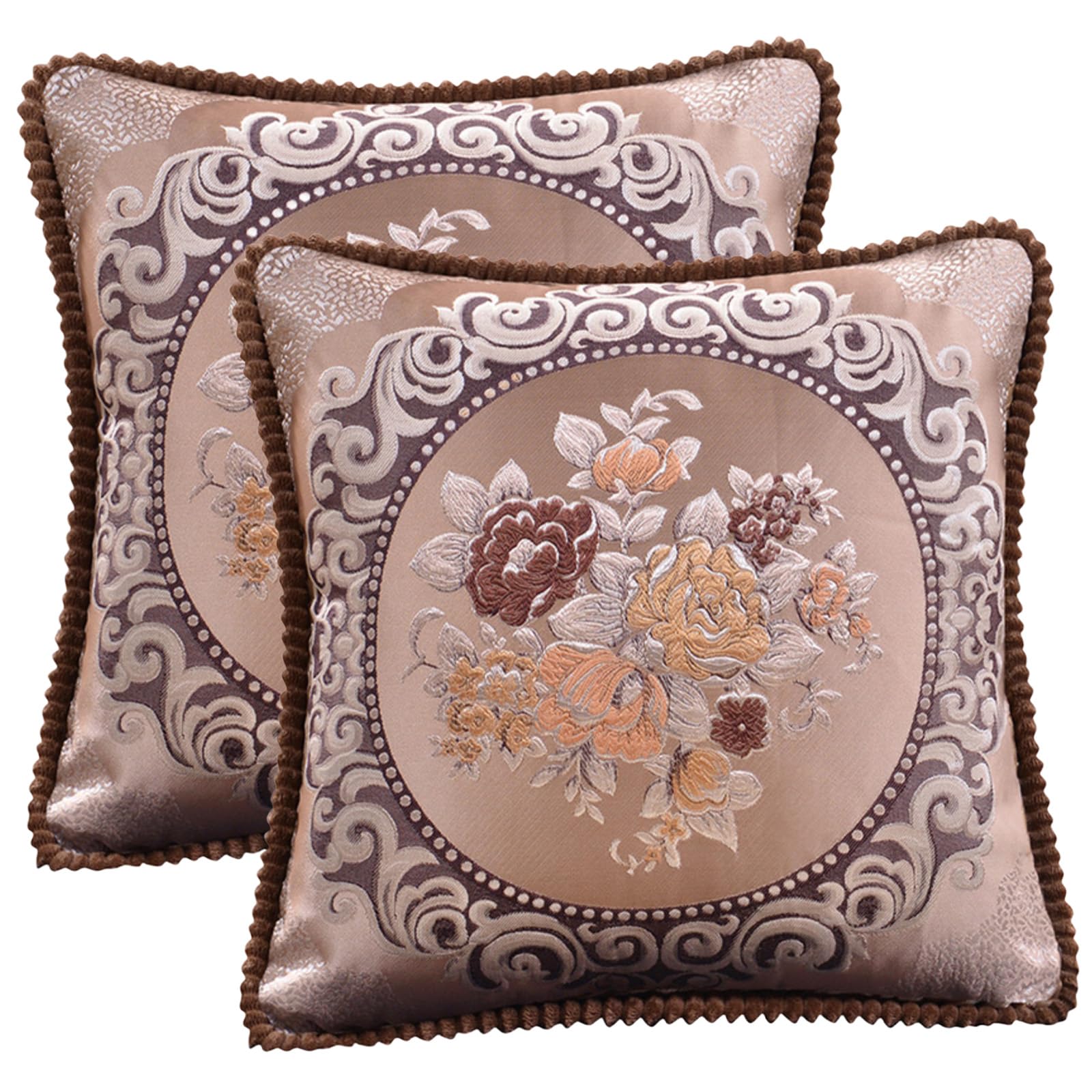 Traziewell Cushion Covers Square Throw Pillow Case Decorative Floral Embroidery Pattern Cushions Cover for Sofa with Invisible Zipper 115 โ image 1