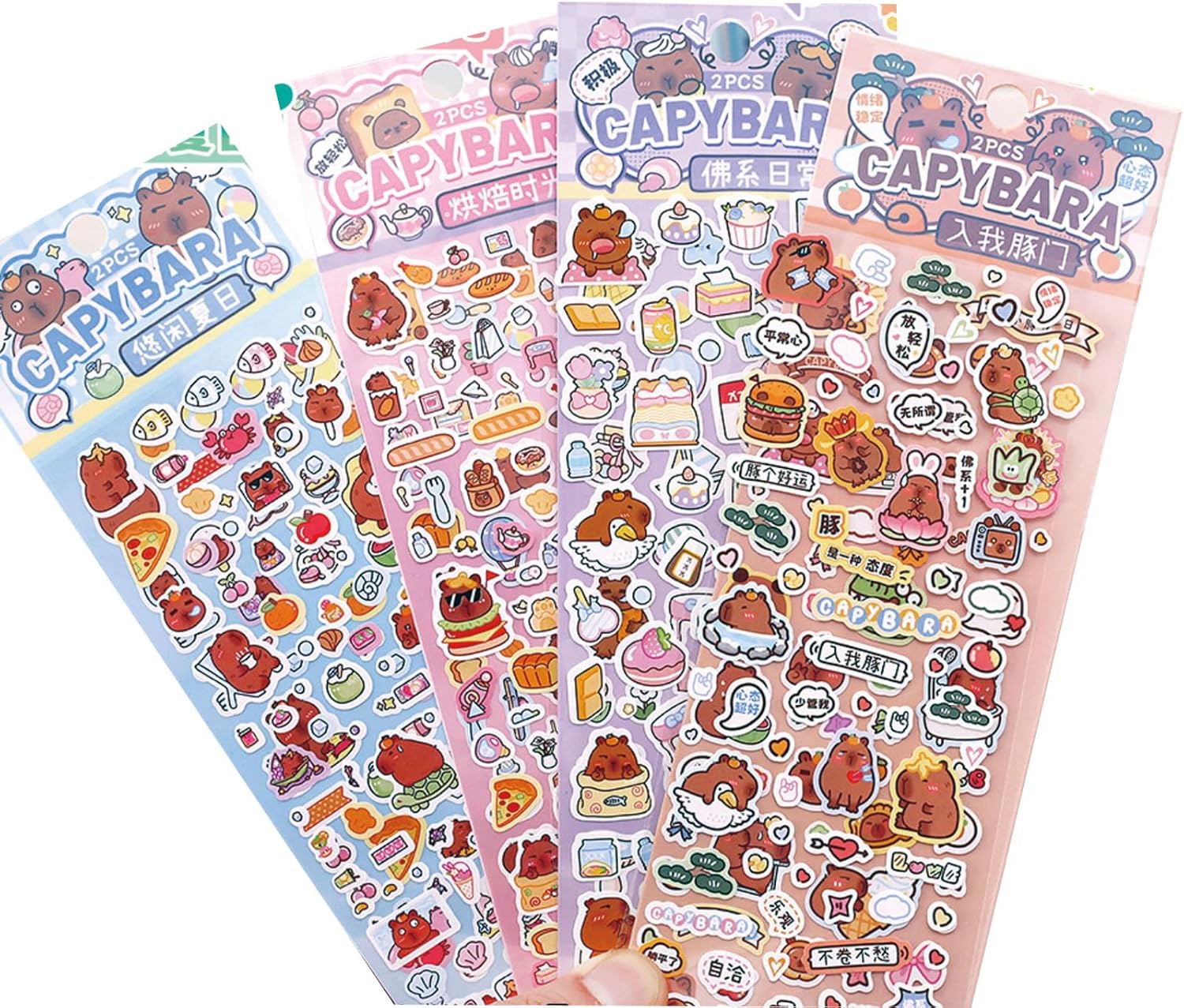 8 Cute Capybara Stickers for Kids - Kawaii Waterproof Cartoon Reward Stickers for Phone Case, Stationery, Party Gifts (8Pcs)