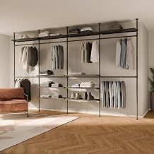 pamo Adjustable Clothes Rack with Shelves 155" W x 86"-98" H