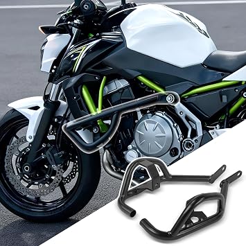 Motorcycle Crash Bars Subcage Engine Guard Bumper for Z650 2017 2018 2019 2020 2021 2022 2023 2024 2025 Body Frame Falling Protector, Black